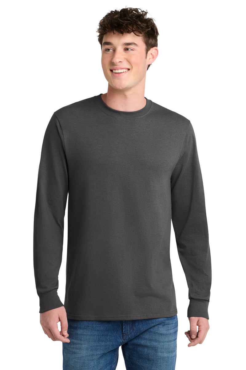 Port & Co Long Sleeve Core Blend Tee - Charcoal