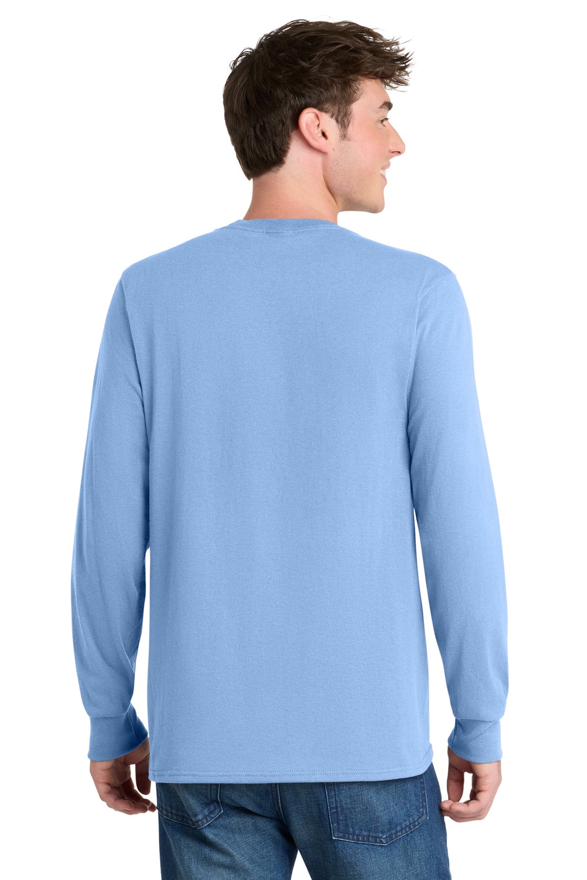 Port & Co Long Sleeve Core Blend Tee - Light Blue
