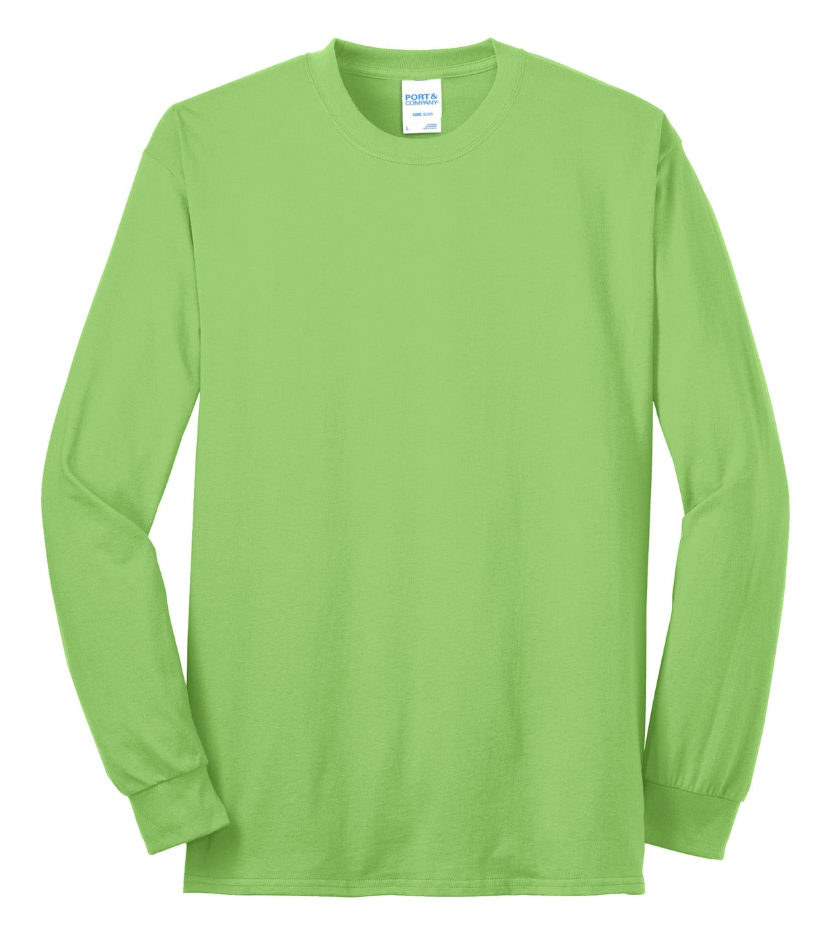 Port & Co Long Sleeve Core Blend Tee - Lime