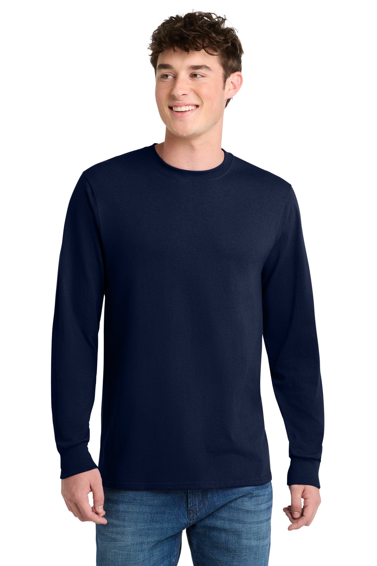 Port & Co Long Sleeve Core Blend Tee - Navy