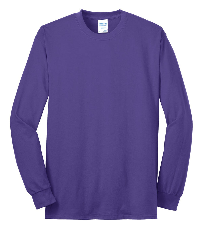 Port & Co Long Sleeve Core Blend Tee - Purple