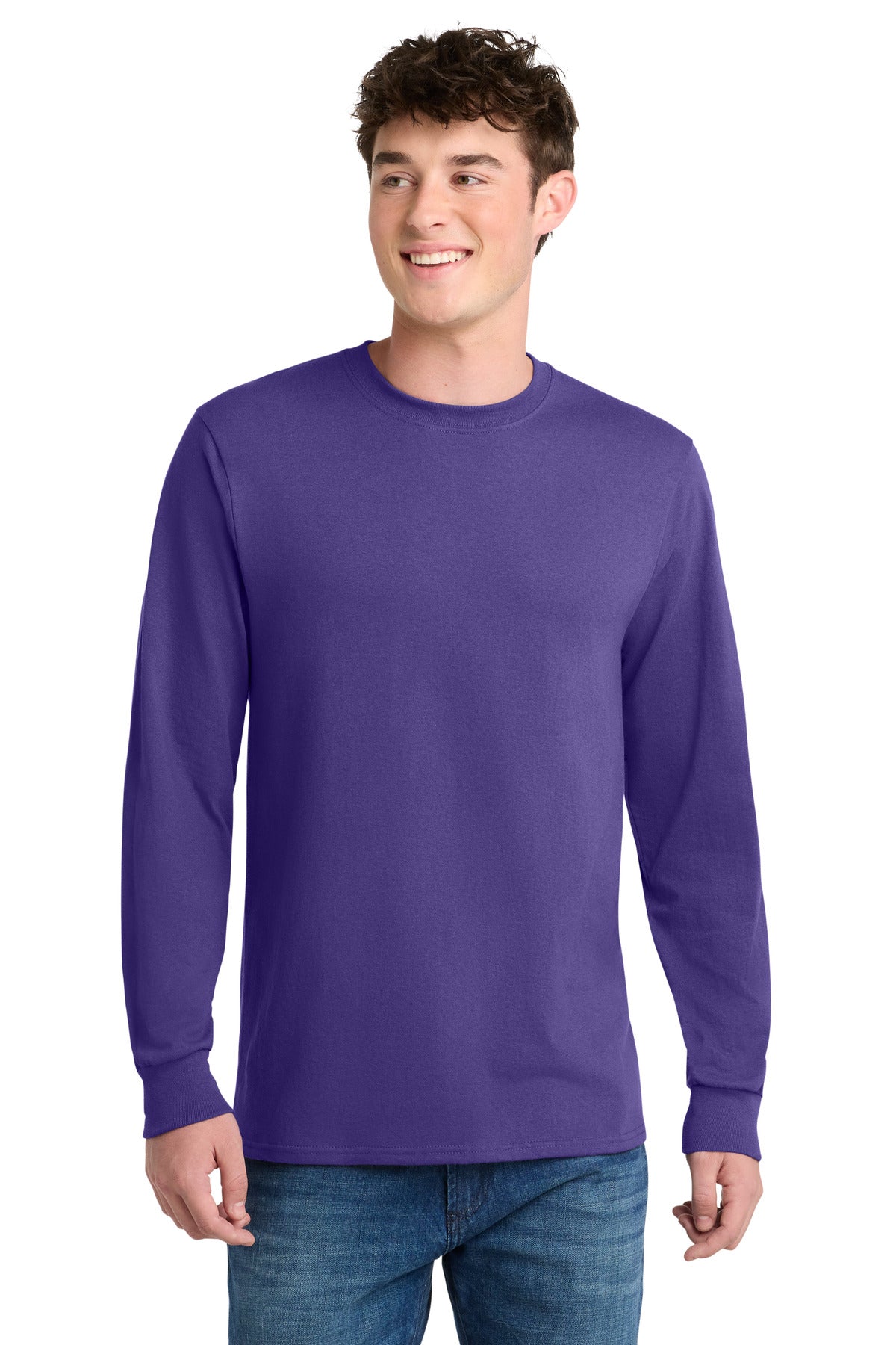 Port & Co Long Sleeve Core Blend Tee - Purple