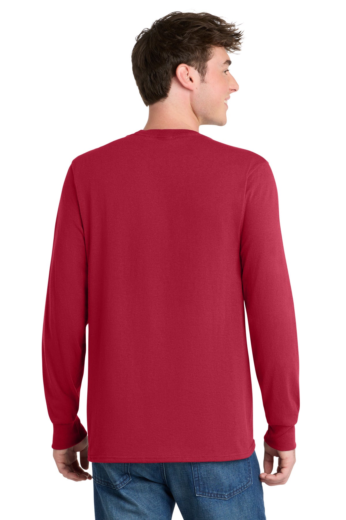 Port & Co Long Sleeve Core Blend Tee - Red