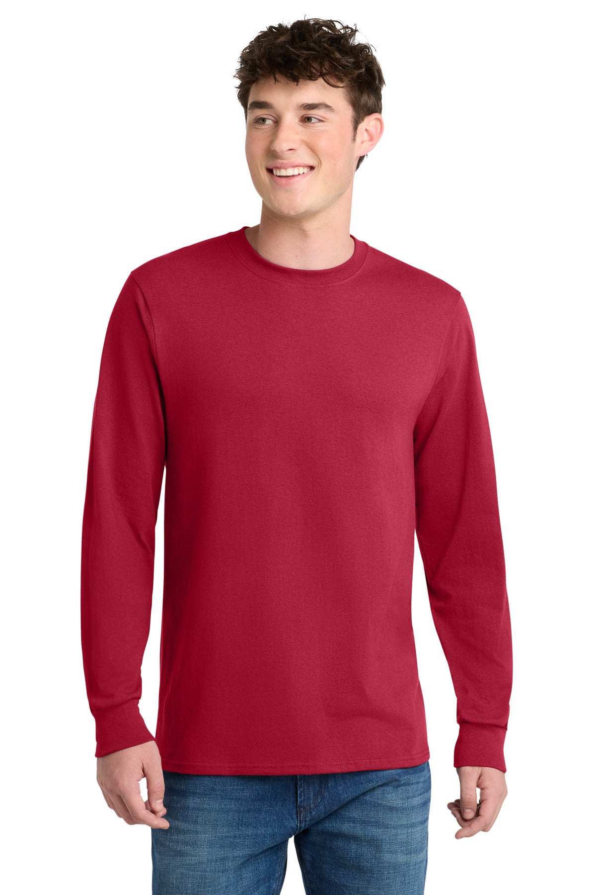 Port & Co Long Sleeve Core Blend Tee - Red