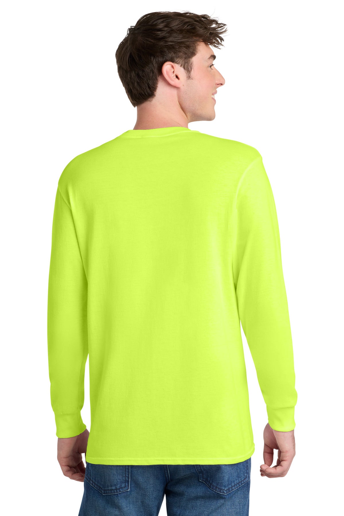 Port & Co Long Sleeve Core Blend Tee - Safety Green