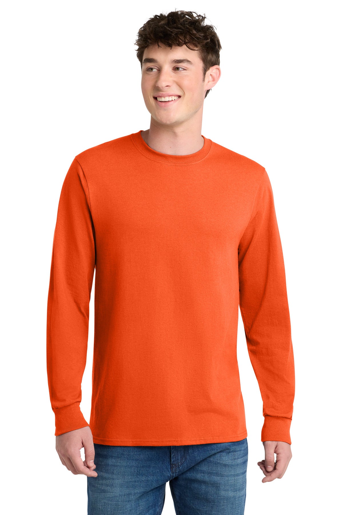 Port & Co Long Sleeve Core Blend Tee - Safety Orange