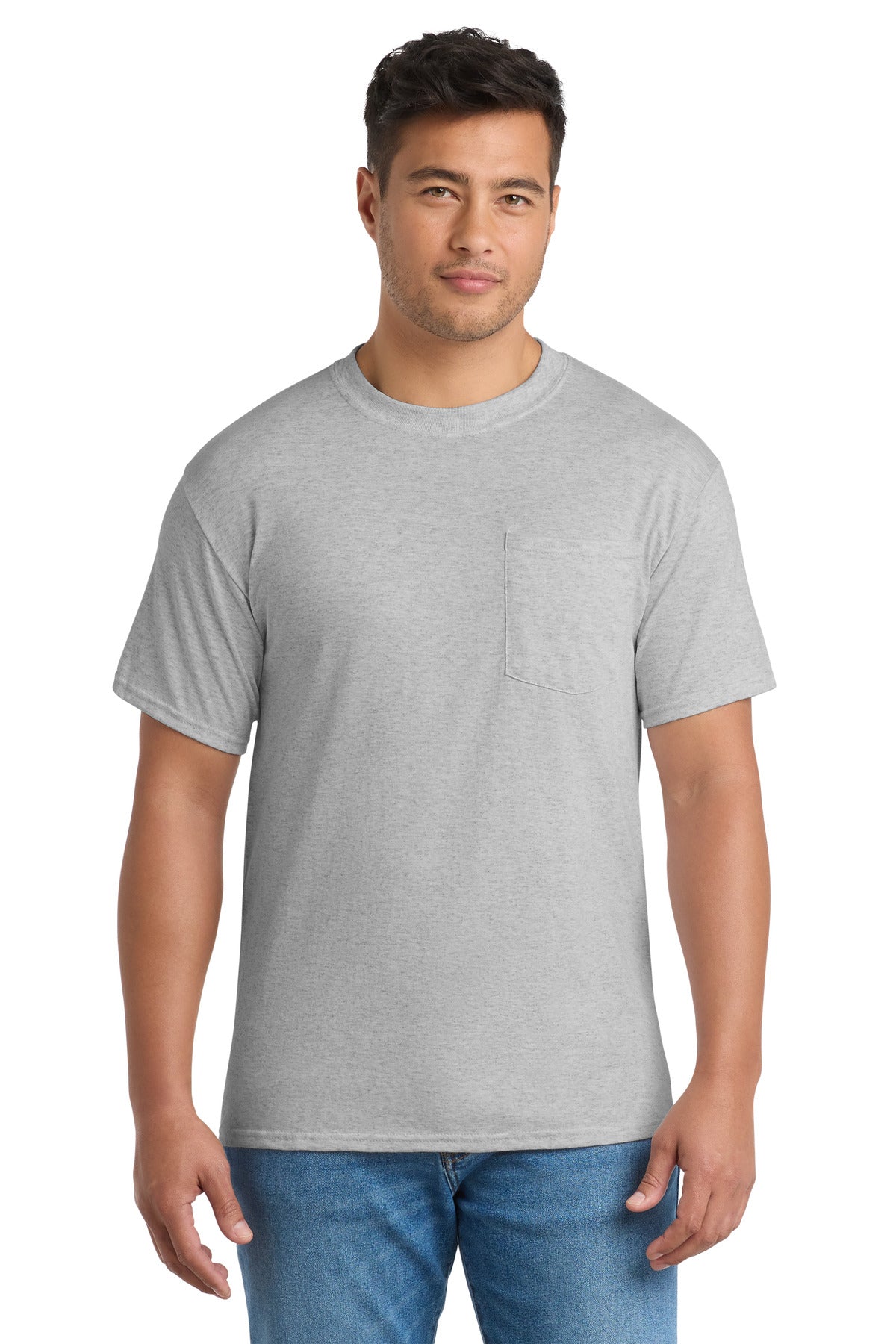 Port & Co Tall Core Blend Pocket Tee - Ash