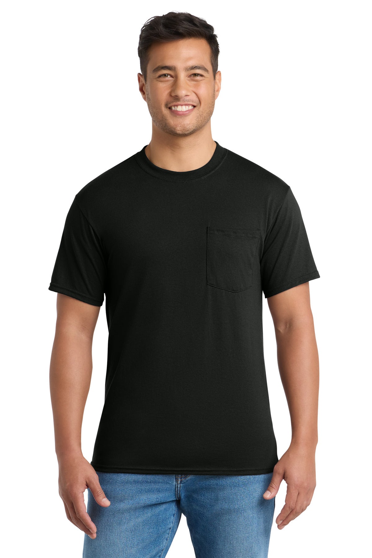 Port & Co Tall Core Blend Pocket Tee - Jet Black