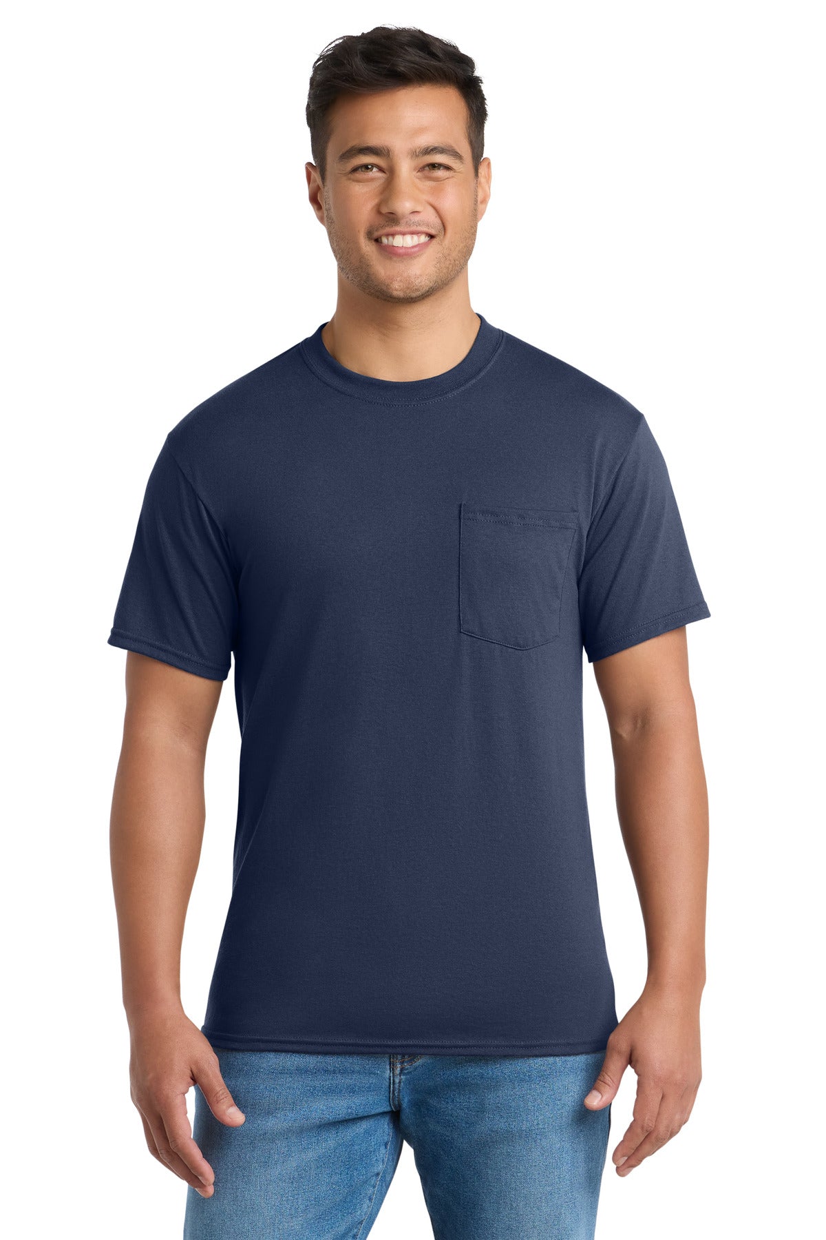 Port & Co Tall Core Blend Pocket Tee - Navy