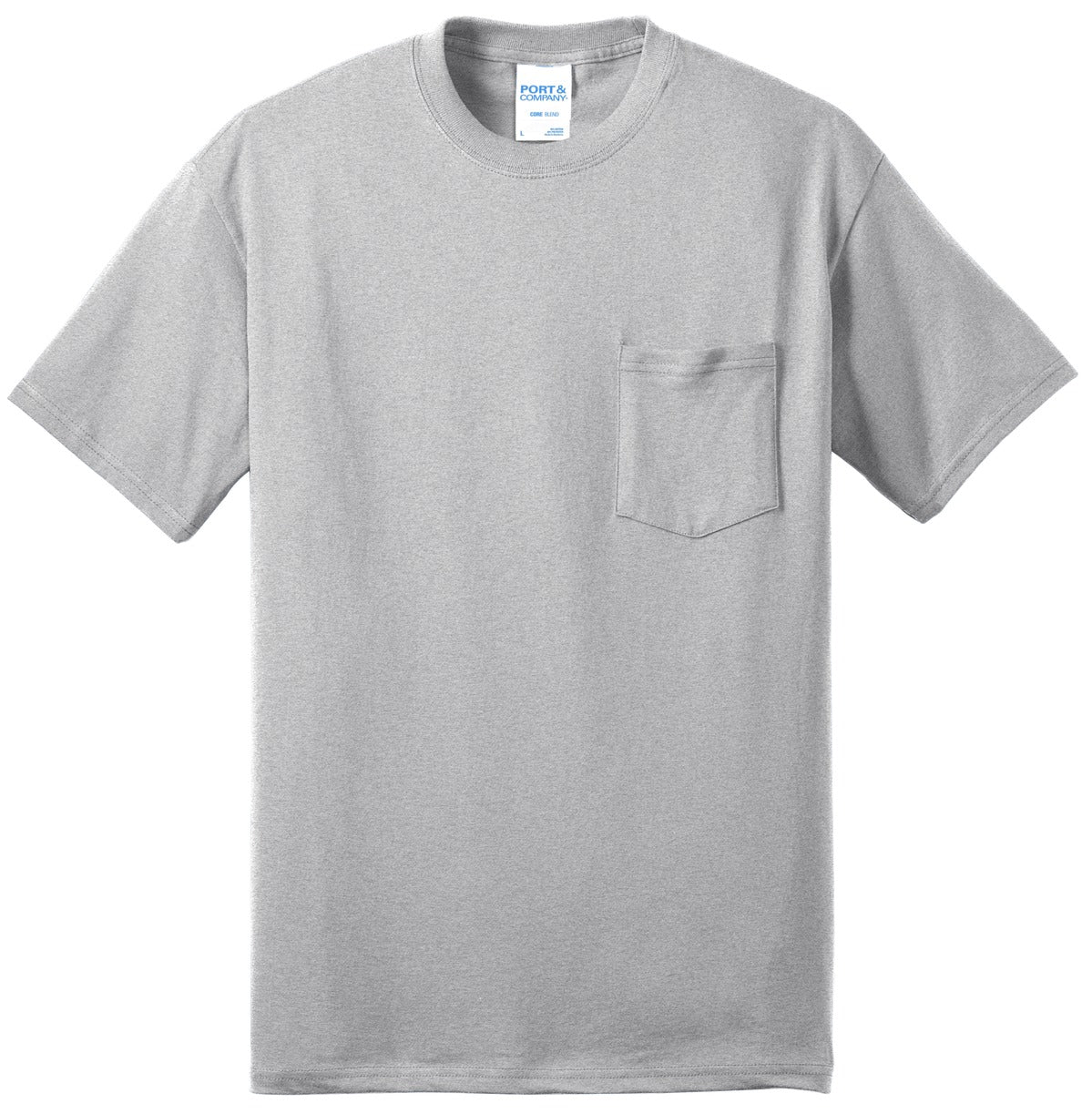 Port & Co Core Blend Pocket Tee - Ash