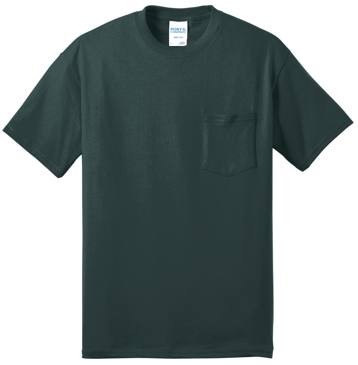 Port & Co Core Blend Pocket Tee - Dark Green