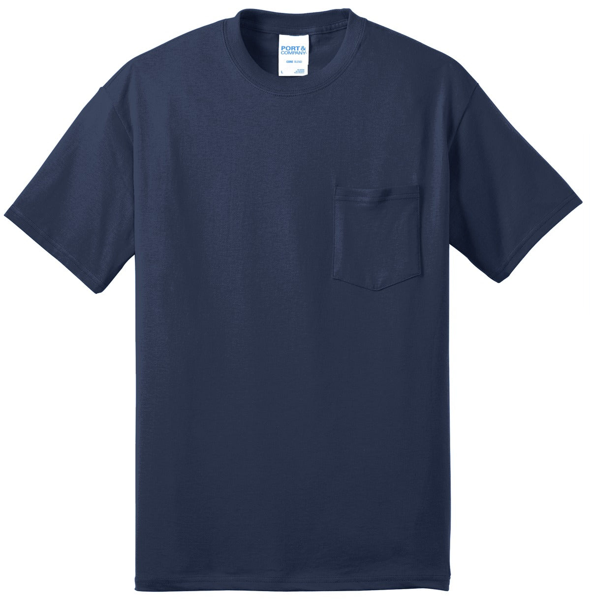 Port & Co Core Blend Pocket Tee - Navy