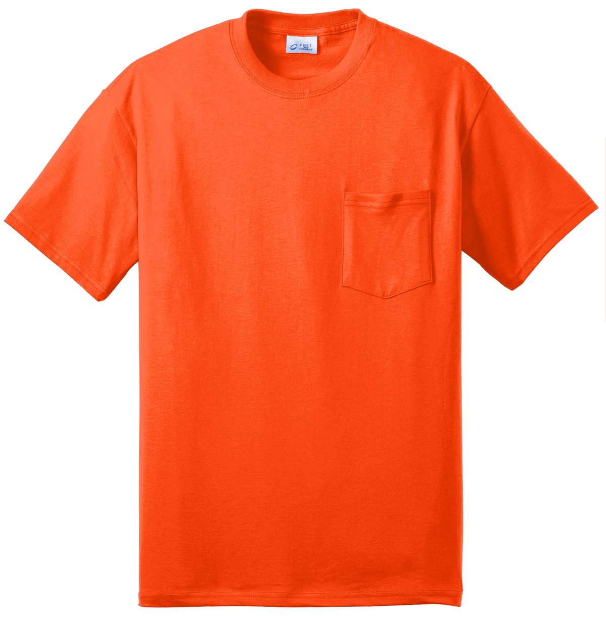 Port & Co Core Blend Pocket Tee - Safety Orange