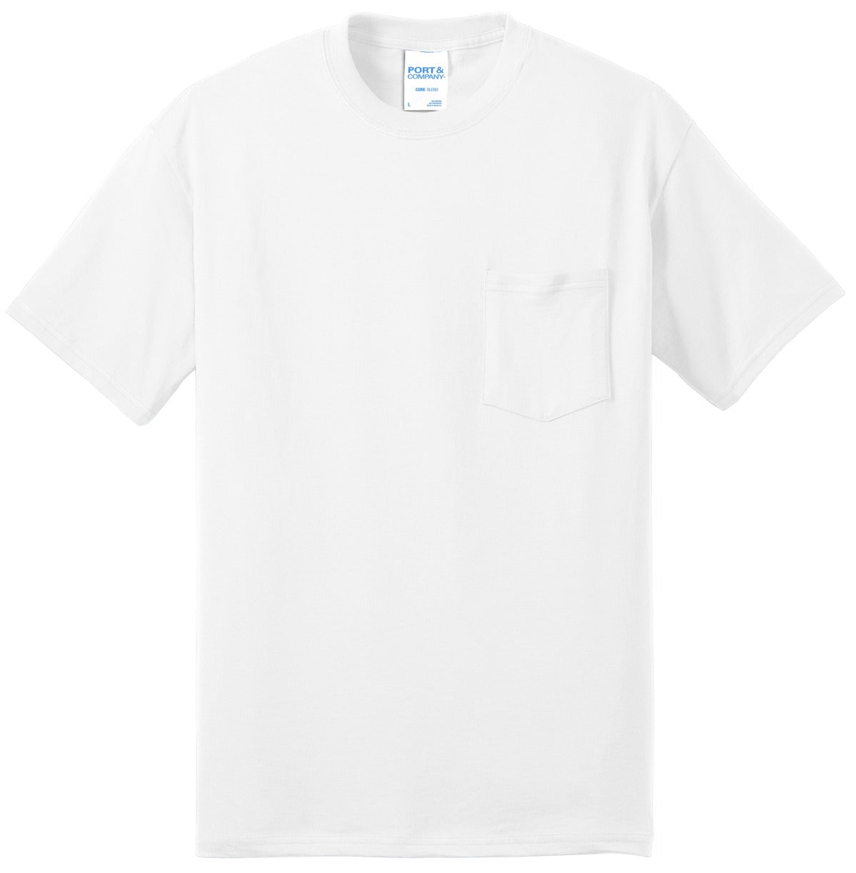 Port & Co Core Blend Pocket Tee - White