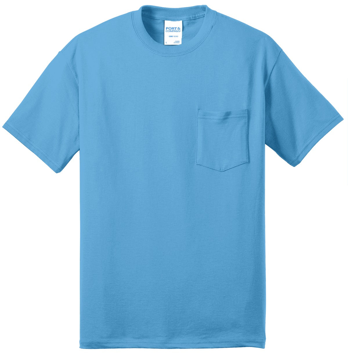 Port & Co Tall Core Blend Pocket Tee - Aquatic Blue
