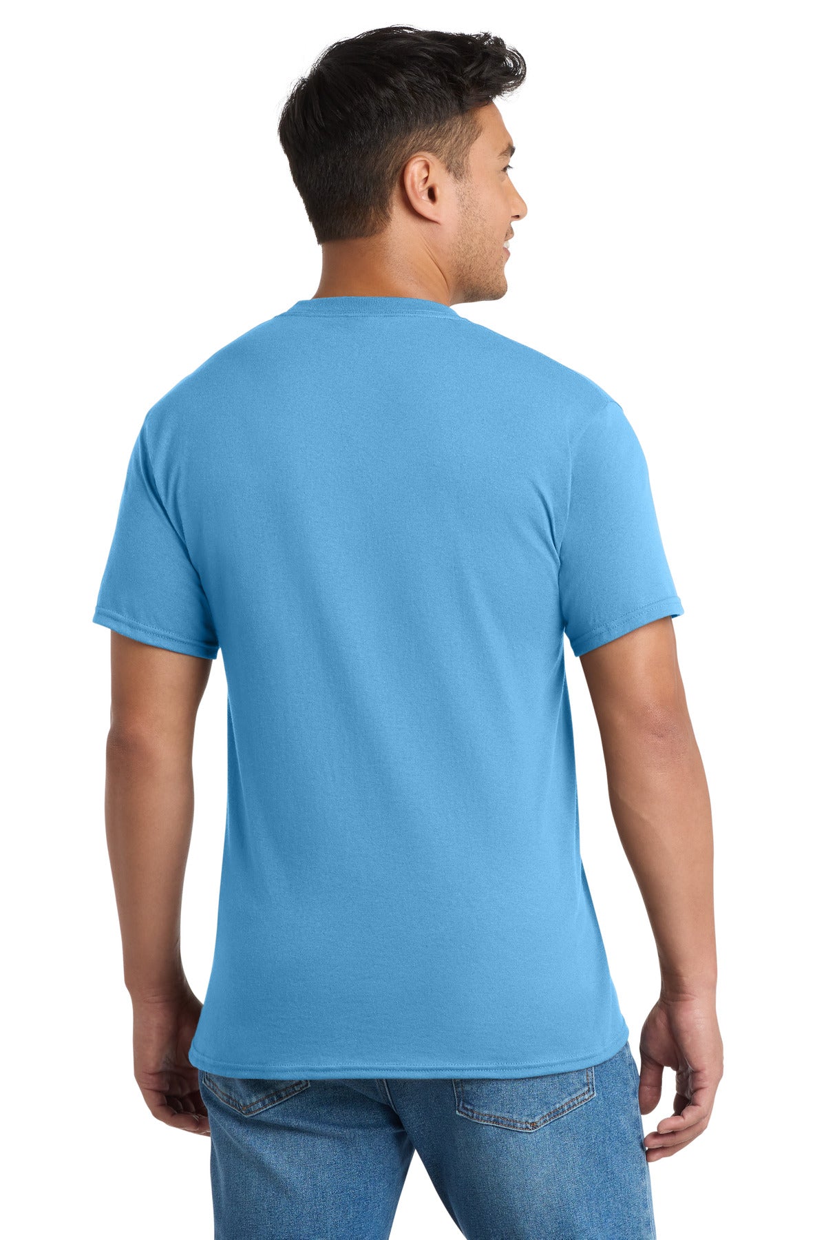 Port & Co Core Blend Pocket Tee - Aquatic Blue