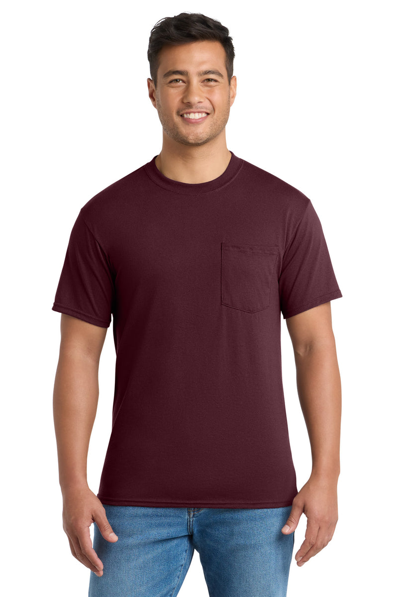 Port & Co Core Blend Pocket Tee - Athletic Maroon