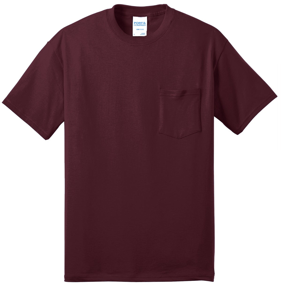 Port & Co Core Blend Pocket Tee - Athletic Maroon