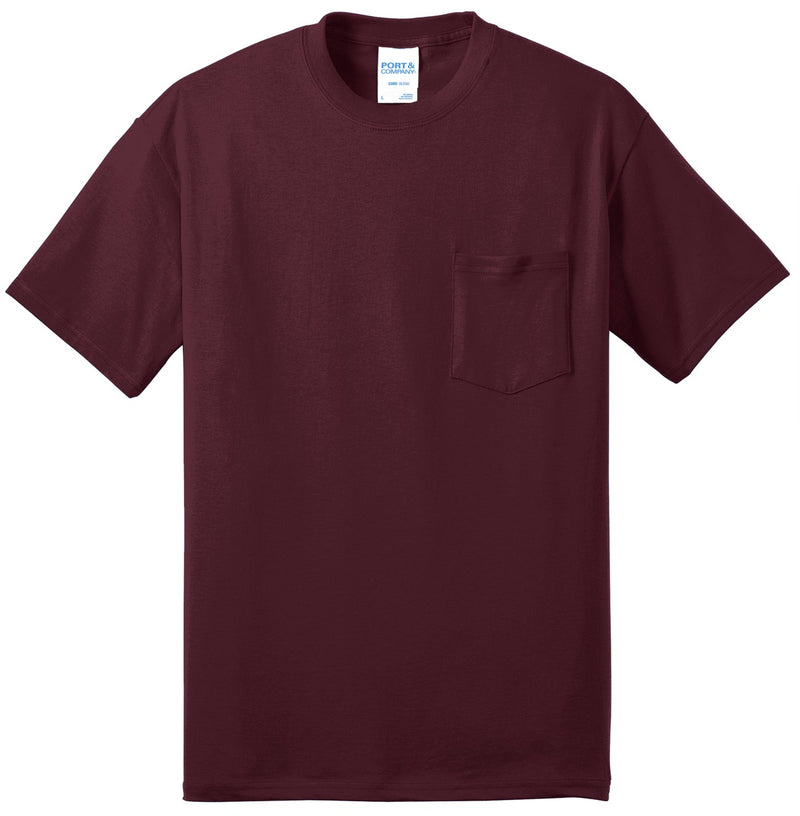 Port & Co Core Blend Pocket Tee - Athletic Maroon