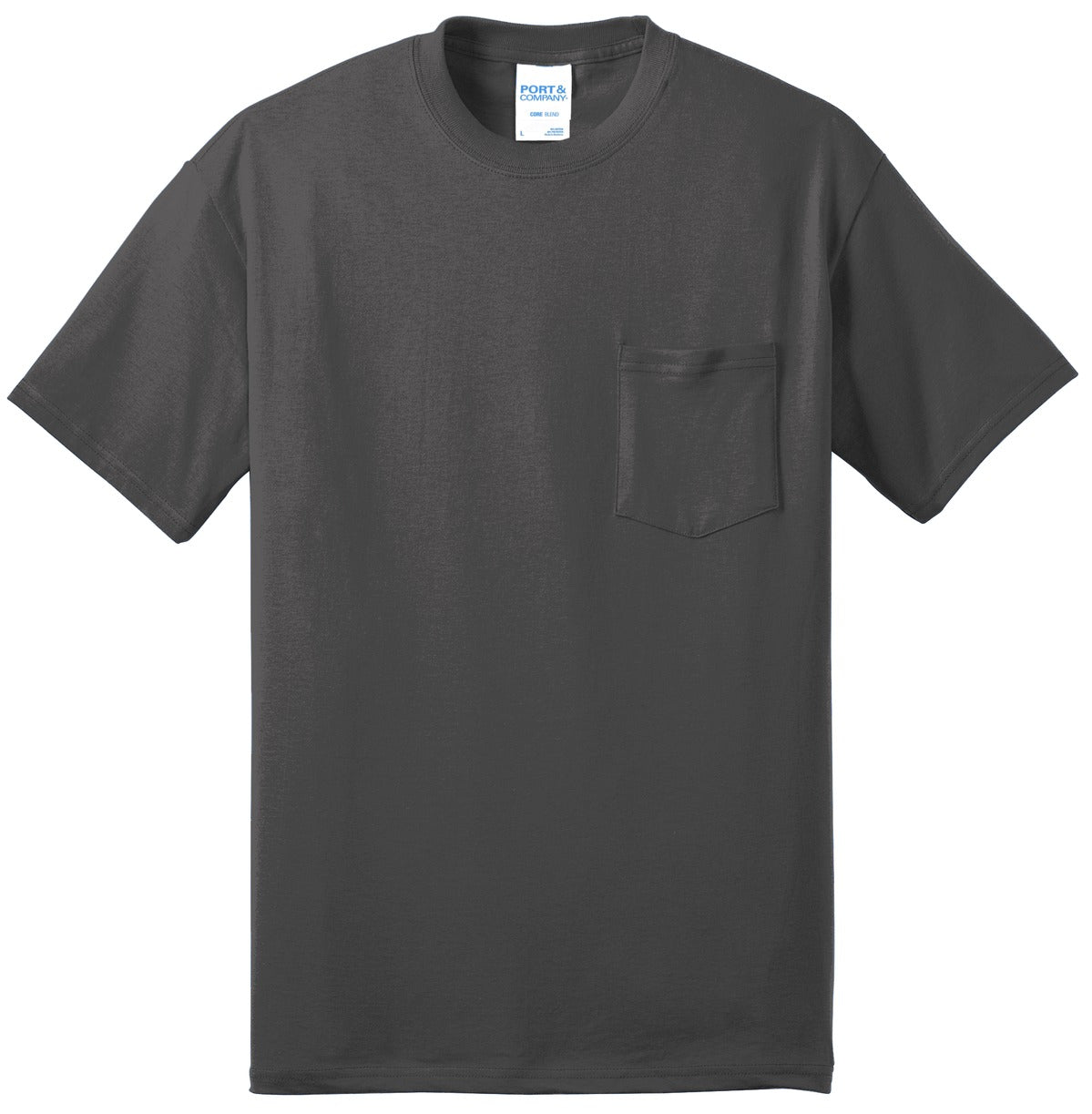 Port & Co Tall Core Blend Pocket Tee - Charcoal