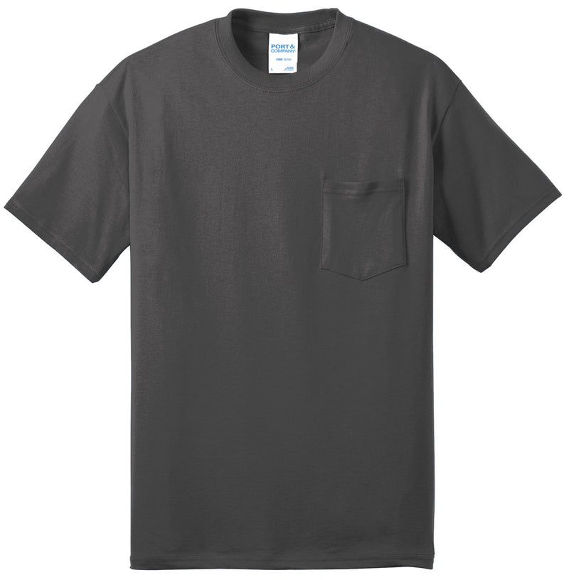 Port & Co Tall Core Blend Pocket Tee - Charcoal