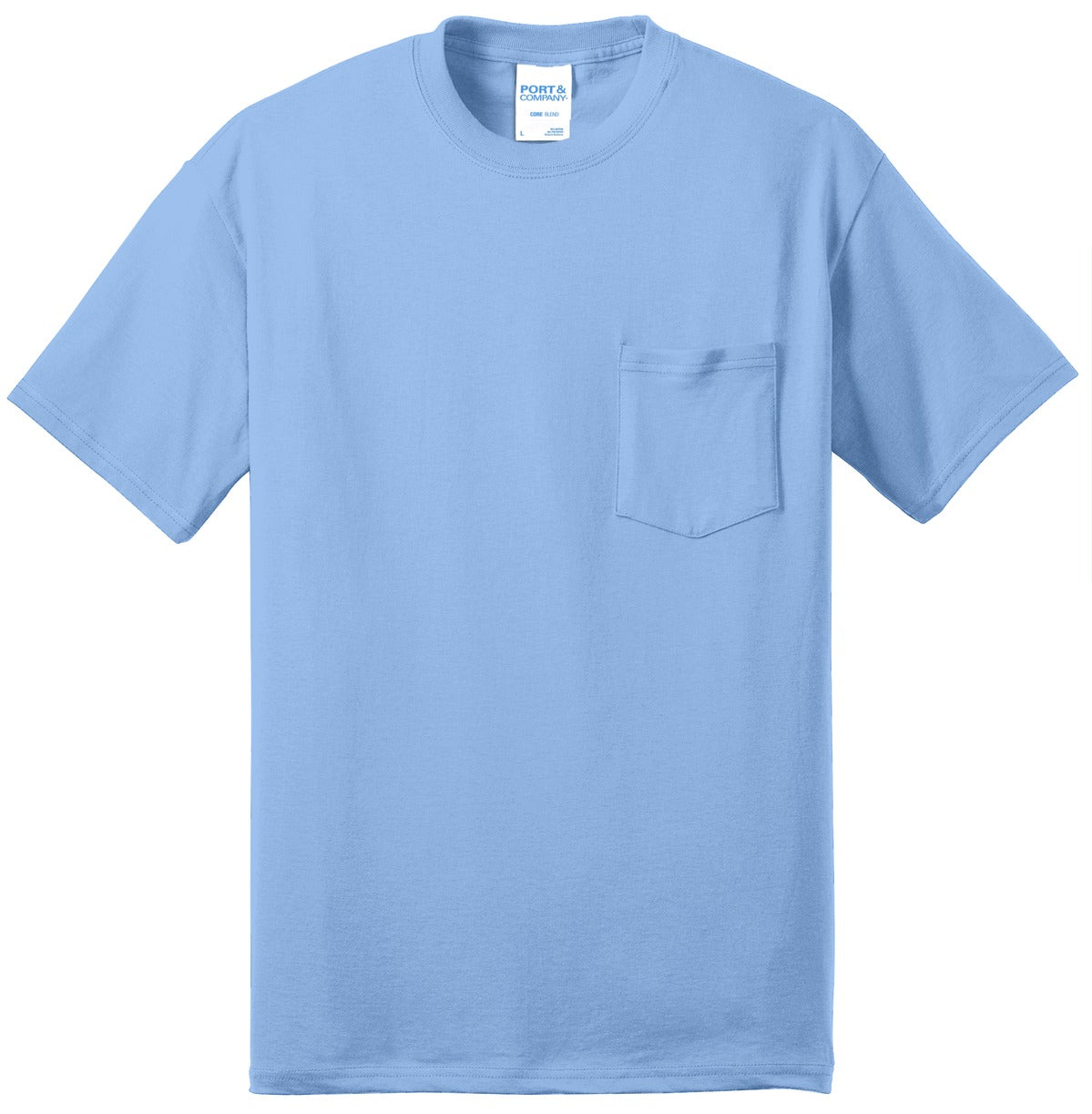 Port & Co Tall Core Blend Pocket Tee - Light Blue