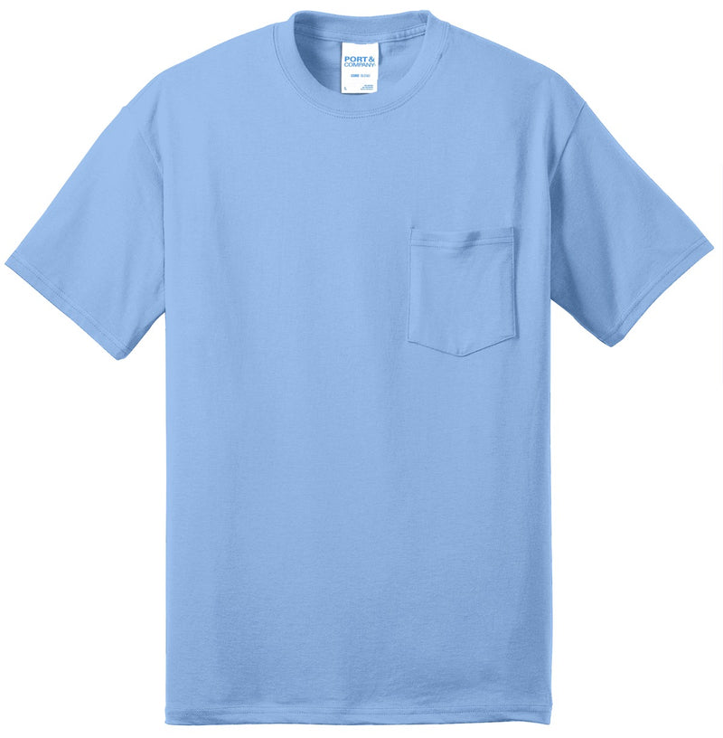 Port & Co Tall Core Blend Pocket Tee - Light Blue