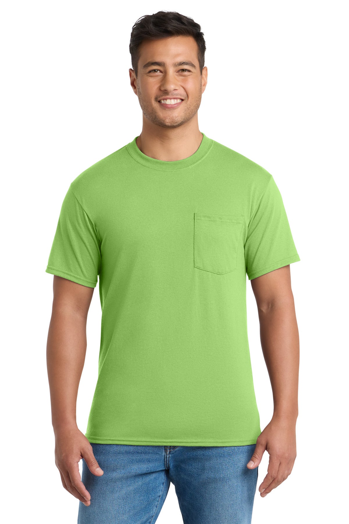 Port & Co Core Blend Pocket Tee - Lime