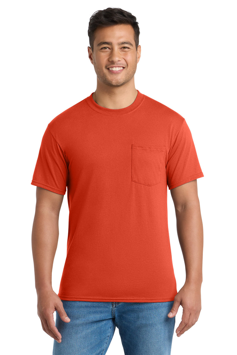 Port & Co Core Blend Pocket Tee - Orange