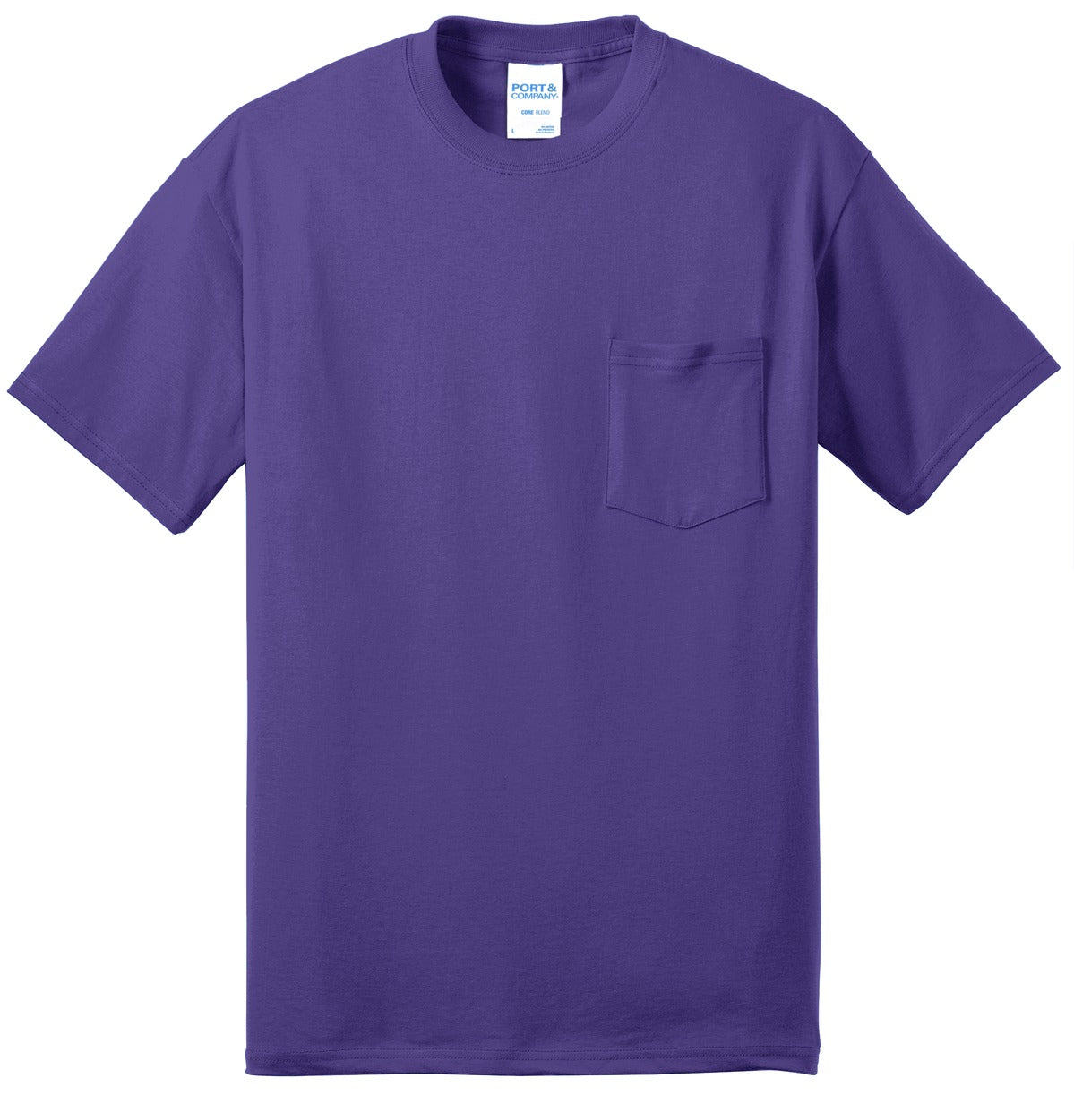 Port & Co Tall Core Blend Pocket Tee - Purple