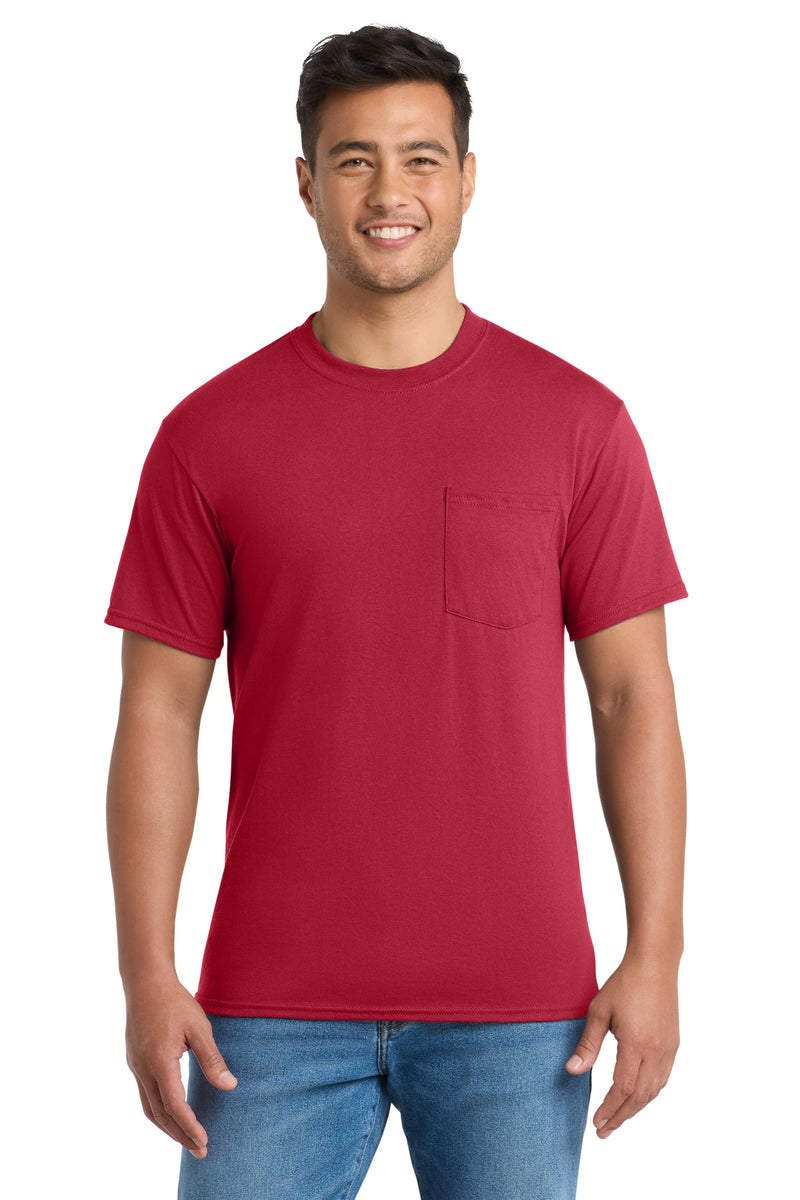 Port & Co Core Blend Pocket Tee - Red