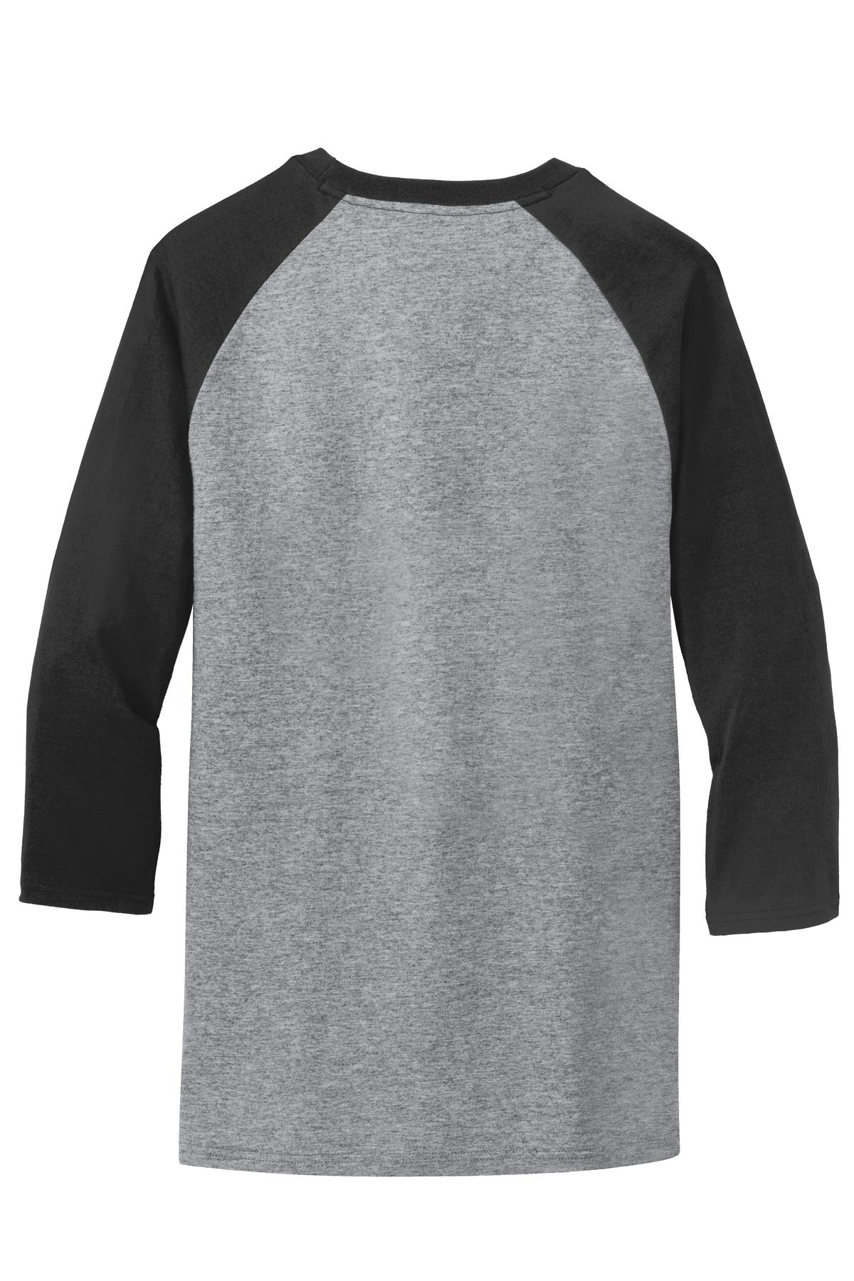 Port & Co Core Blend 3/4-Sleeve Raglan Tee - Athletic Heather/ Jet Black