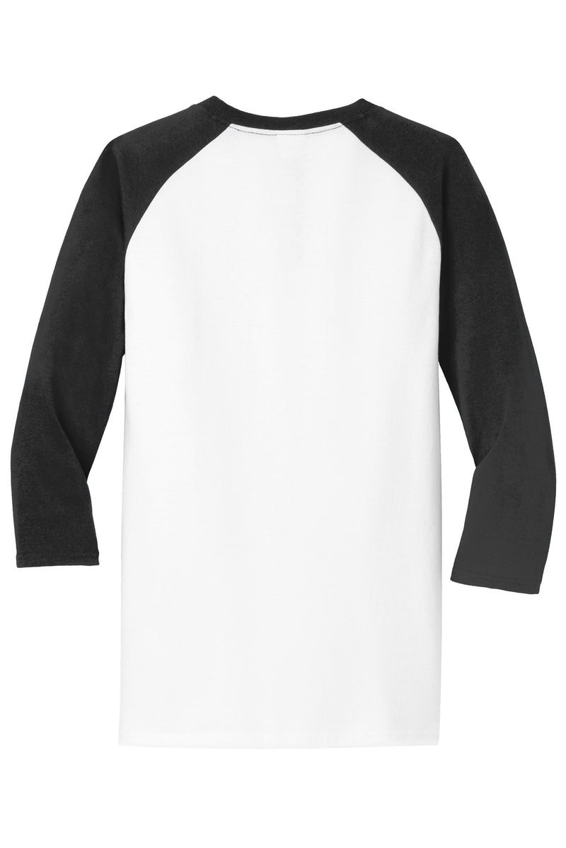 Port & Co Core Blend 3/4-Sleeve Raglan Tee - White/ Jet Black