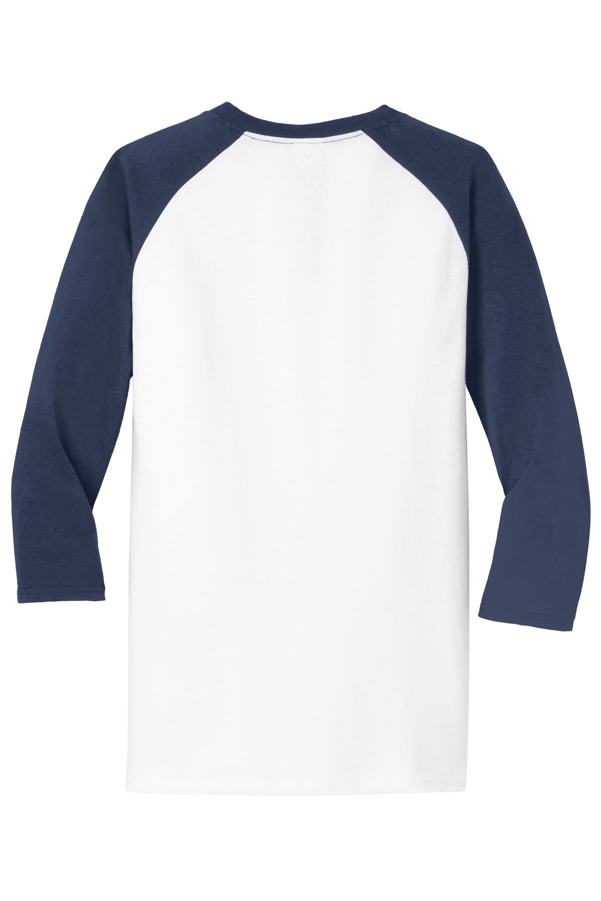 Port & Co Core Blend 3/4-Sleeve Raglan Tee - White/ Navy