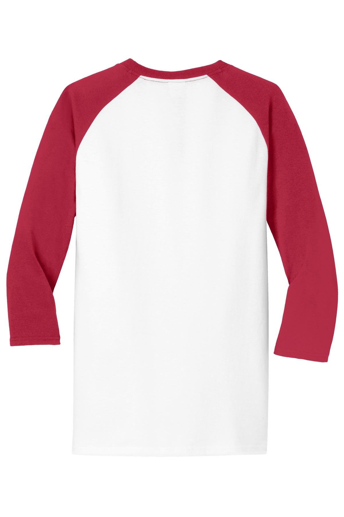 Port & Co Core Blend 3/4-Sleeve Raglan Tee - White/ Red