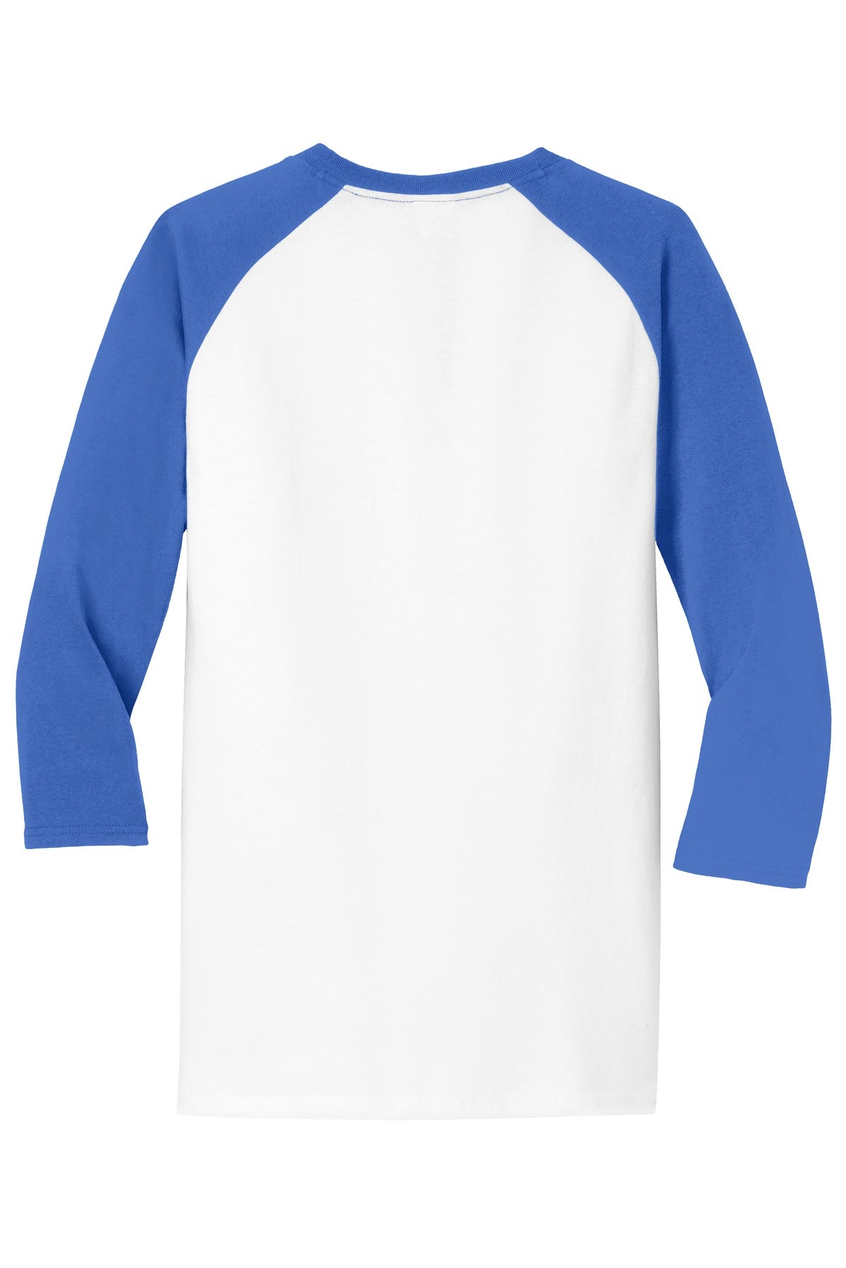 Port & Co Core Blend 3/4-Sleeve Raglan Tee - White/ Royal