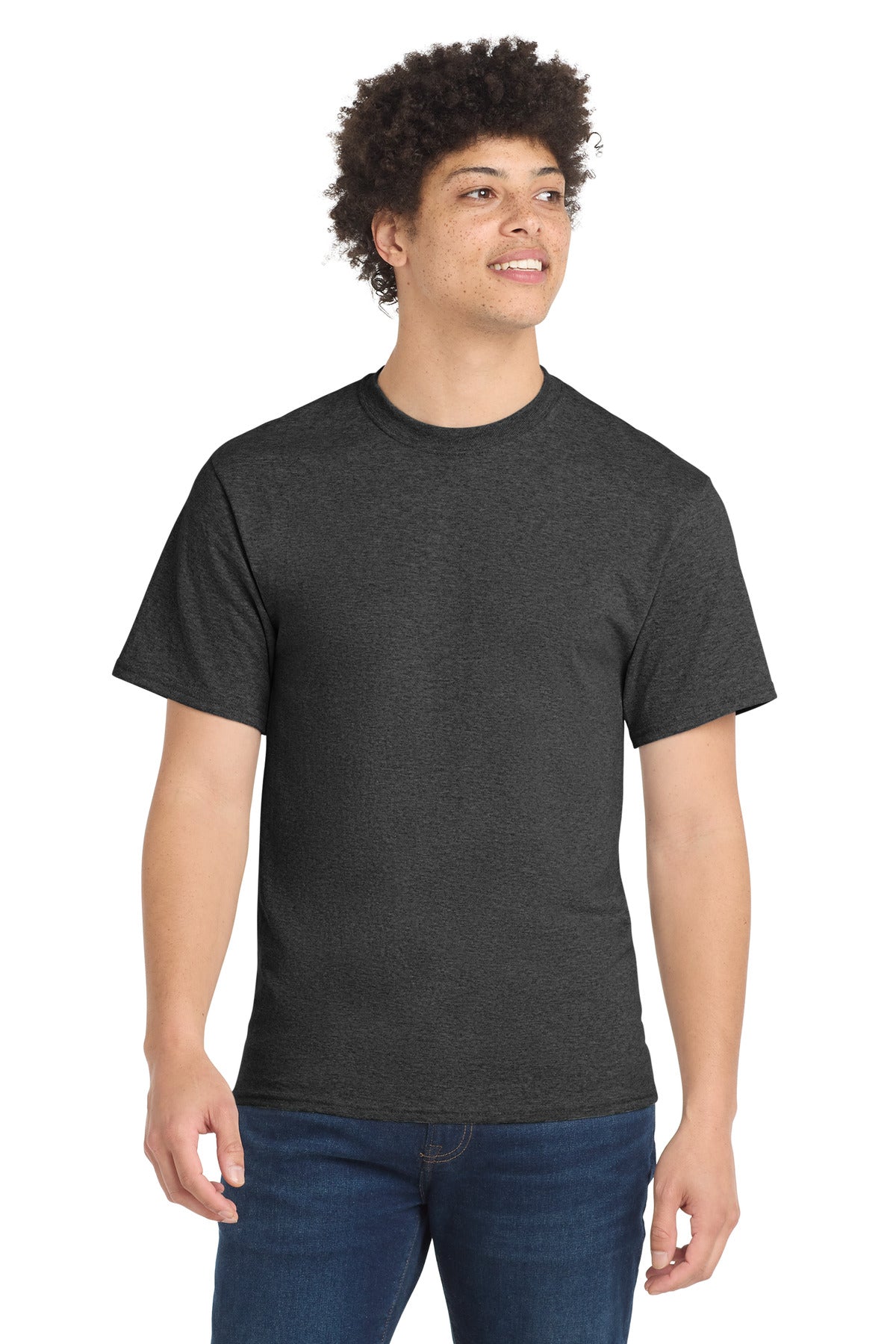 Port & Co Tall Core Blend Tee - Dark Heather Grey