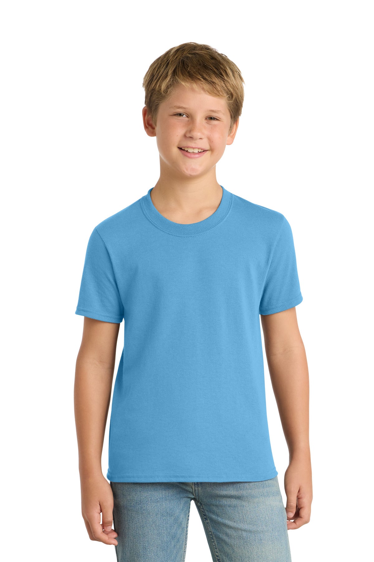 Port & Co Youth Core Blend Tee - Aquatic Blue