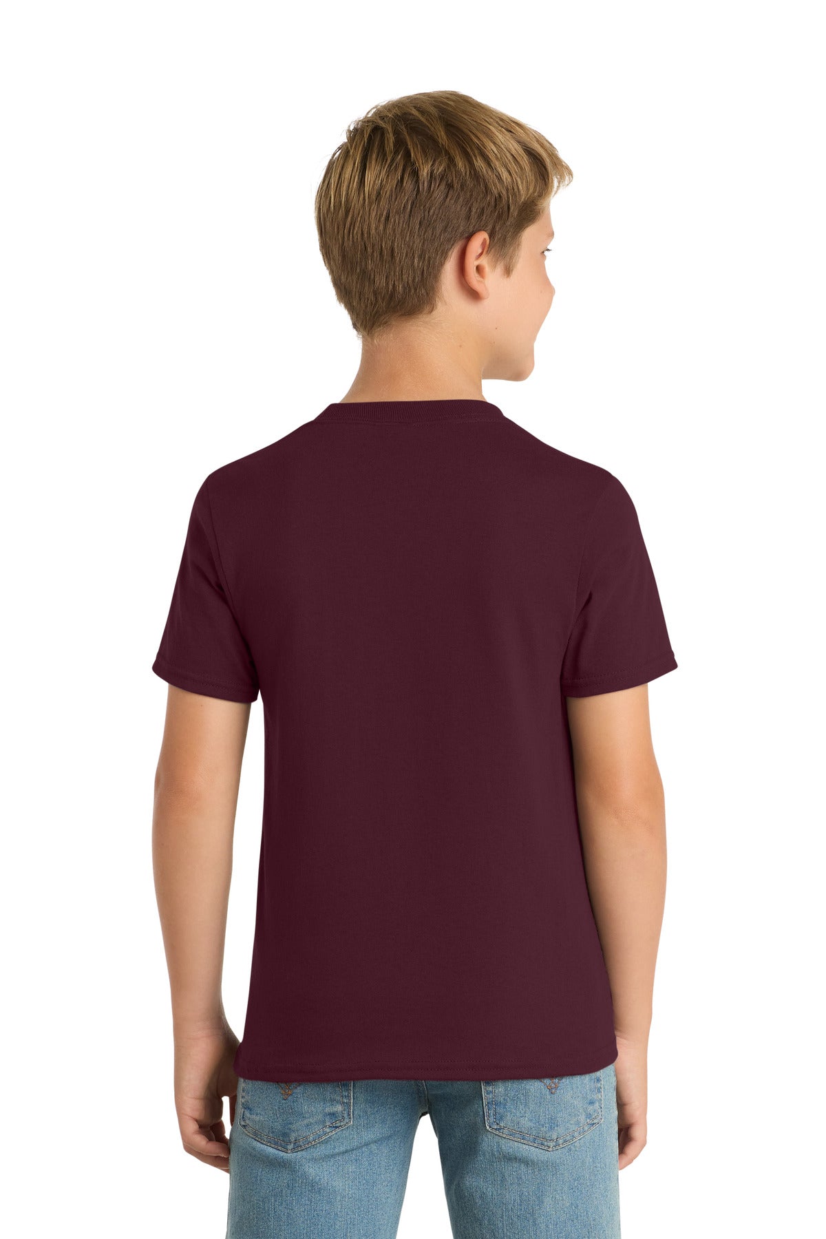 Port & Co Youth Core Blend Tee - Athletic Maroon