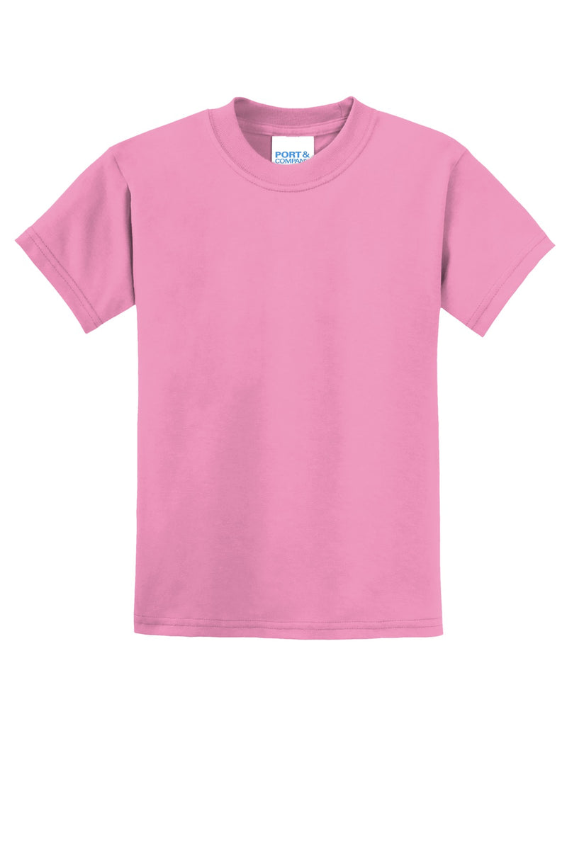 Port & Co Youth Core Blend Tee - Candy Pink