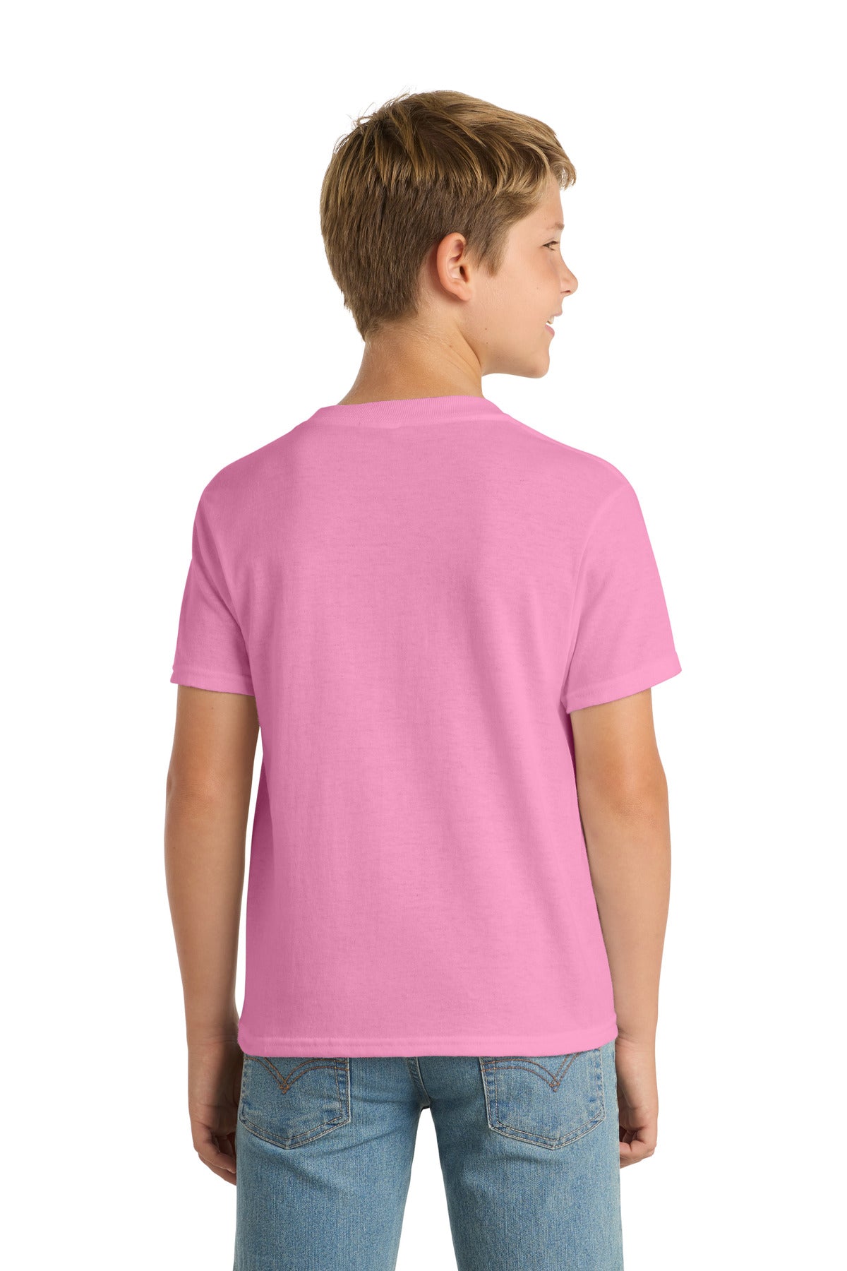 Port & Co Youth Core Blend Tee - Candy Pink