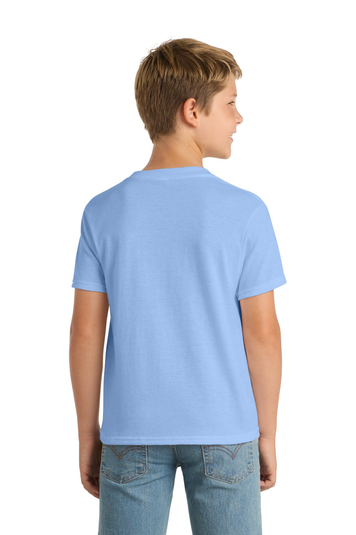 Port & Co Youth Core Blend Tee - Light Blue