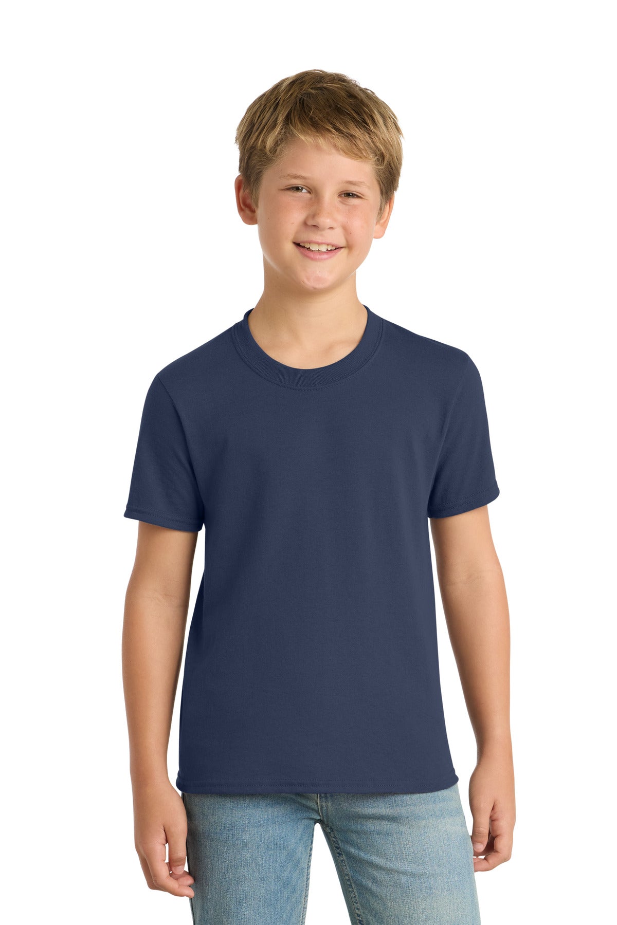 Port & Co Youth Core Blend Tee - Navy