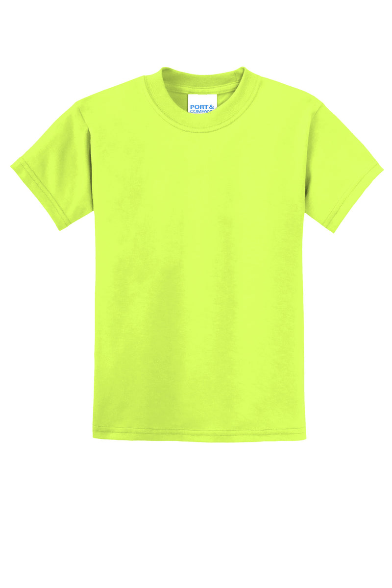 Port & Co Youth Core Blend Tee - Safety Green