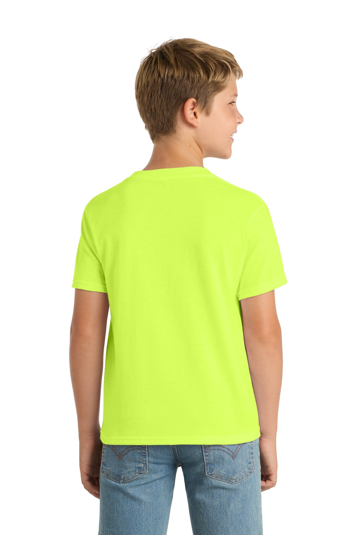 Port & Co Youth Core Blend Tee - Safety Green