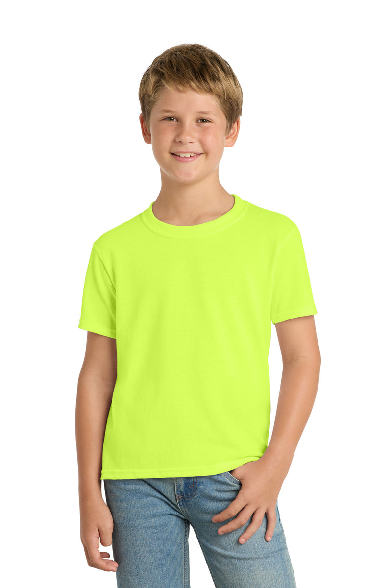 Port & Co Youth Core Blend Tee - Safety Green