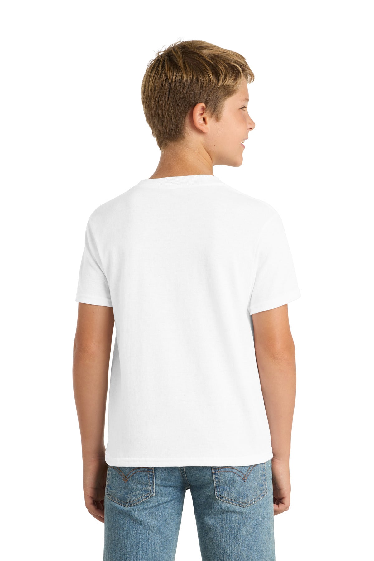 Port & Co Youth Core Blend Tee - White