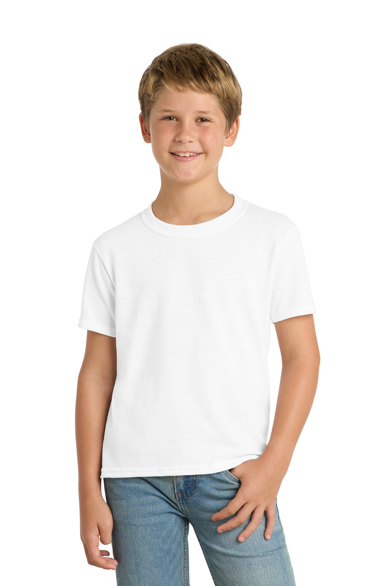 Port & Co Youth Core Blend Tee - White
