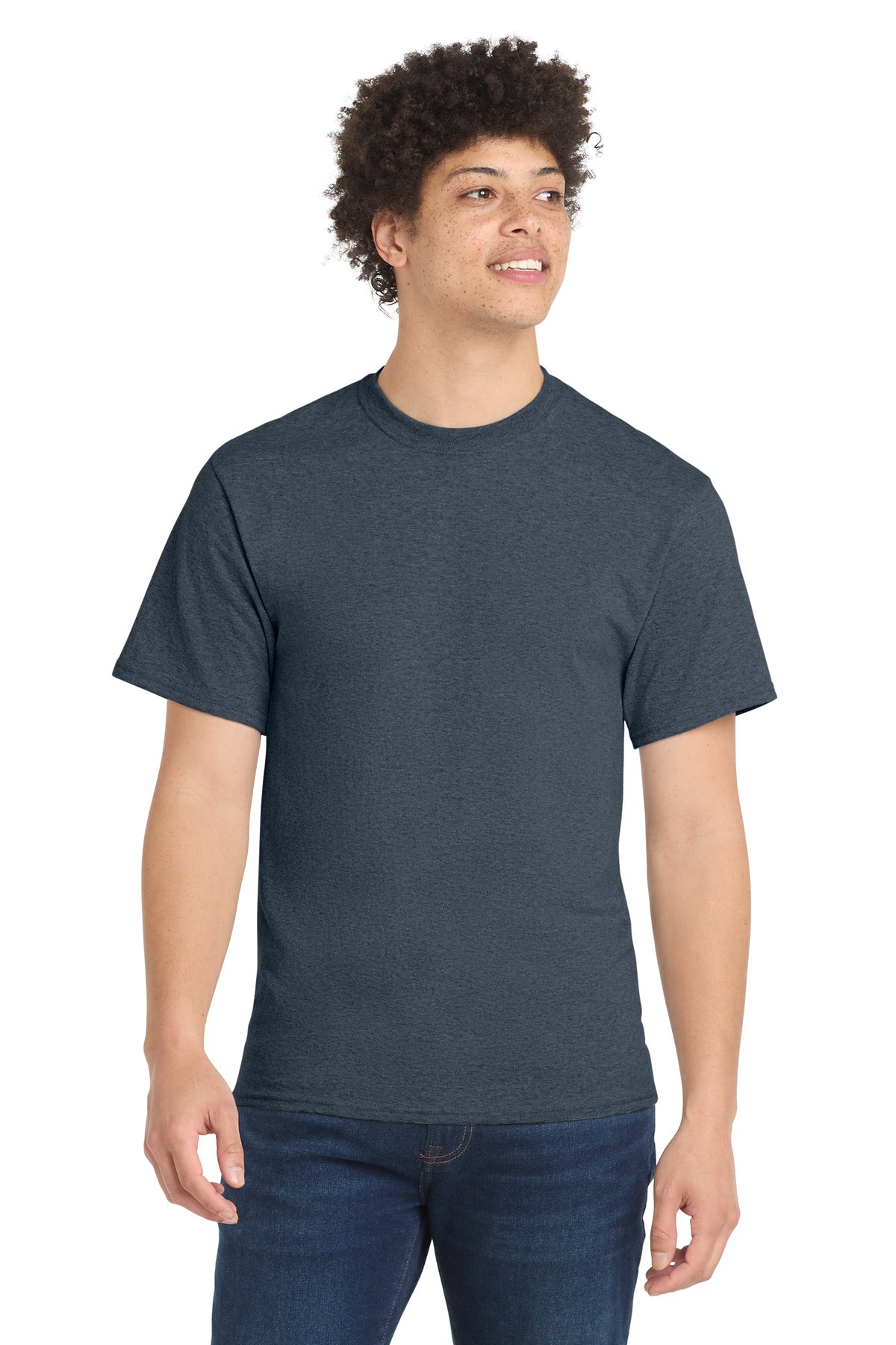Port & Co Core Blend Tee - Heather Navy