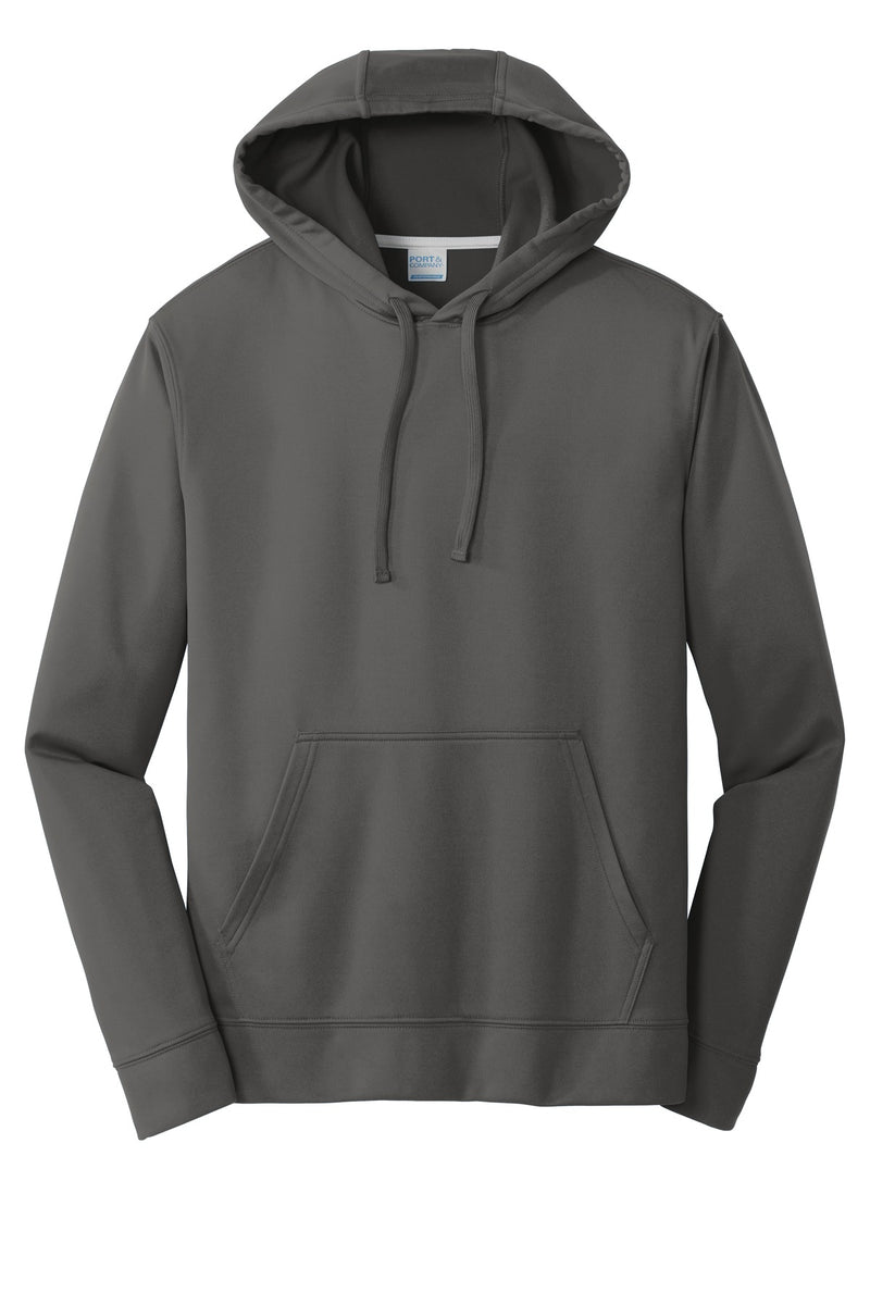 Port & Co Performance Fleece Pullover Hooded Sweatshirt - Charcoal